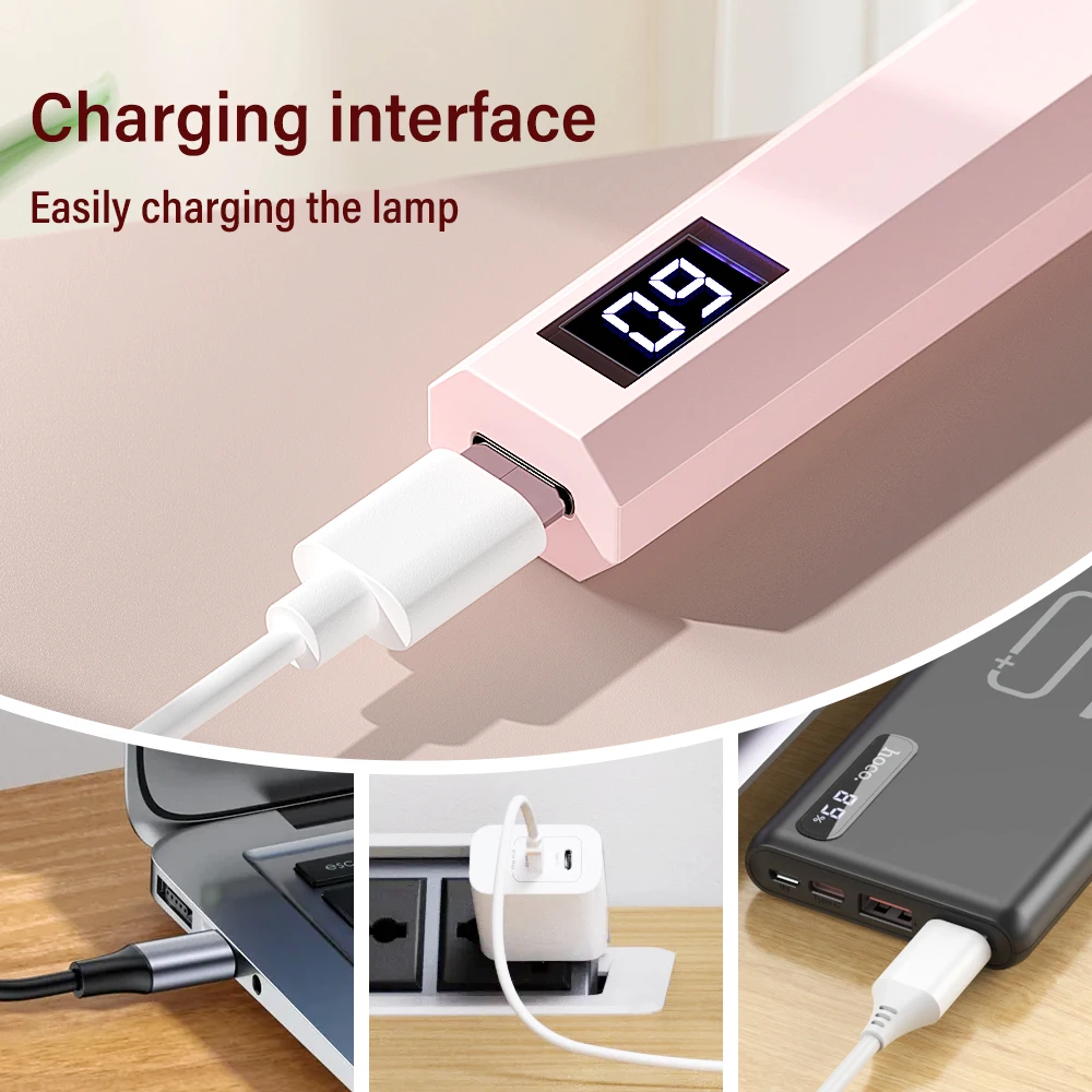 YIKOOLIN Convenient Rechargeable Nail Dryer UV LED Handheld Lamp Fast Curing All Gel Polish Mini Manicure Tool USB Portable Ligh