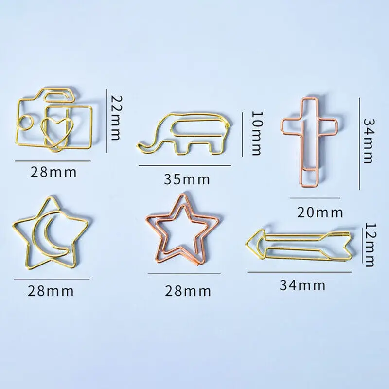 50Pcs/Set Mini Binder Clip Metal Paper Clips Hearts Bookmark Binding Note Decor Patchwork Clip Office Binding Supplies