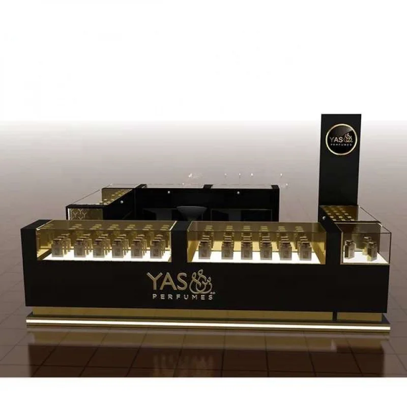 customized.Fashionable Mall Kiosk Design Perfume Wooden Cosmetics Booth Perfume Kiosk Stand Mall