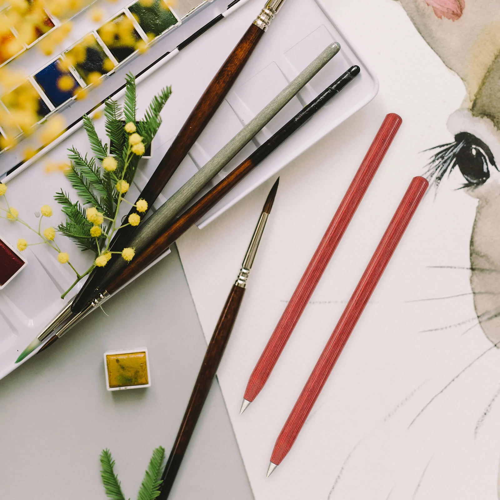 2 قطعة أقلام رصاص معدنية أبدية بدون حبر لكتابة الرسم أدوات محمولة برأسين أقلام رصاص دائمة لـ