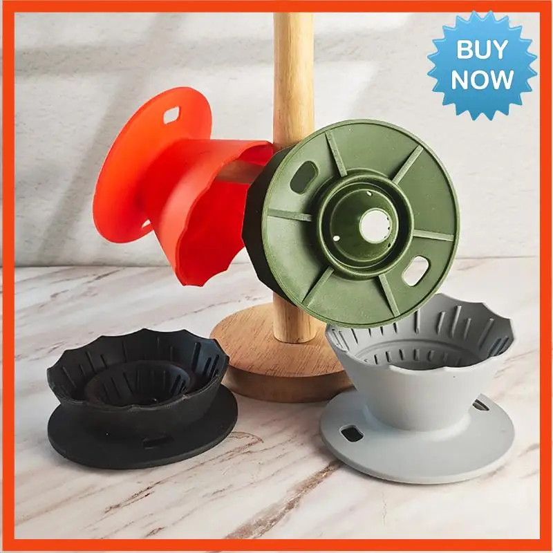 BISM 접이식 커피 찌꺼기 위에 부어 여행 캠핑 사무실을위한 실리콘 캠핑 커피 필터 Hom 커피 액세서리 오렌지