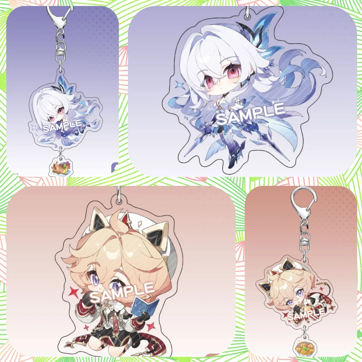Game Genshin Impact Dahlia Skirk Cosplay COSTUME Acrylic Key Chains Keyring Prop Xmas Gift