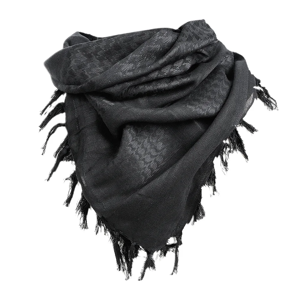 

1pc Scarf Cotton Neck Shawl Arab Wrap Unisex Outdoor Sun Protection Shawl For Men Women Black
