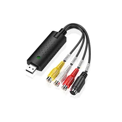 USB Video Capture Card Easy Cap VHS VCR Mini DV Hi8 DVD to Digital Converter RCA/S-video to USB 2.0 Audio Video Record Capture