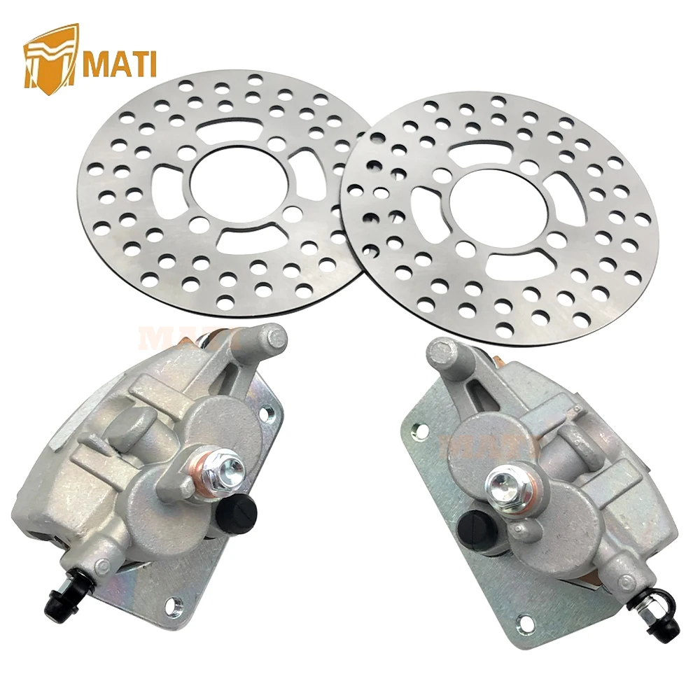 

MATI Front Left Right Brake Calipers & Disc Rotors for Yamaha YFM700 2014-2020 3GD-2582T-10-00 5TG-2580T-11-00 5TG-2580U-11-00