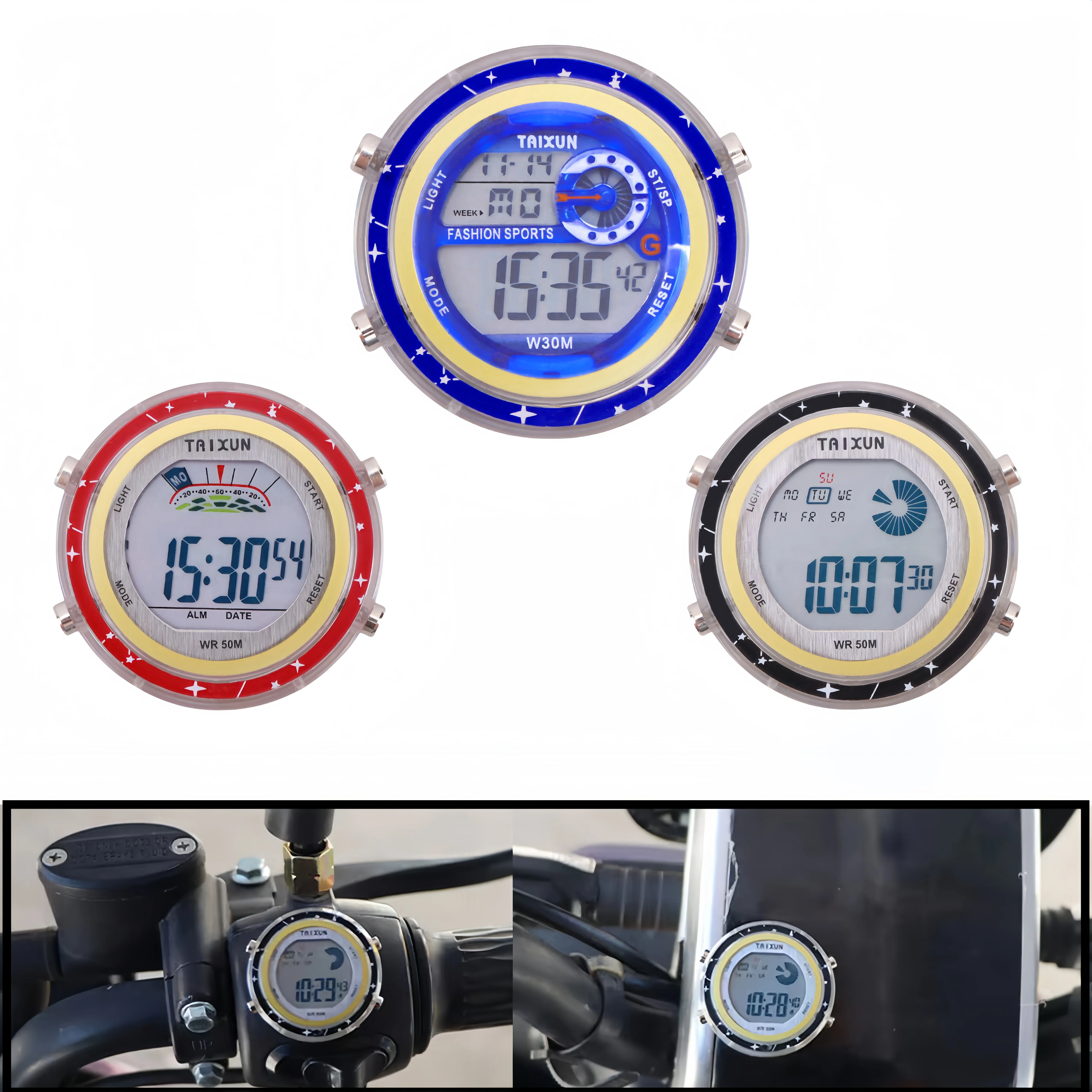 AliExpress Motorcycle Digital Clock Waterproof Stick On Motorbike Dashboard Clock Mini Watch for Motorcycle Car Bike Boat Universal Fit