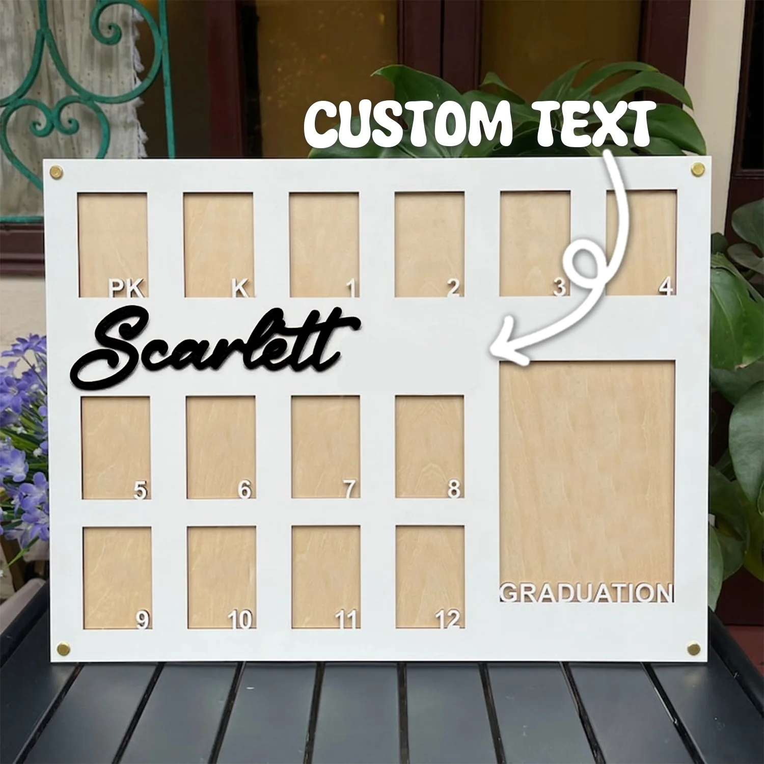 1 pc Personalized photo frame, custom name milestone frame, room wall decoration, can be used as a birthday gift