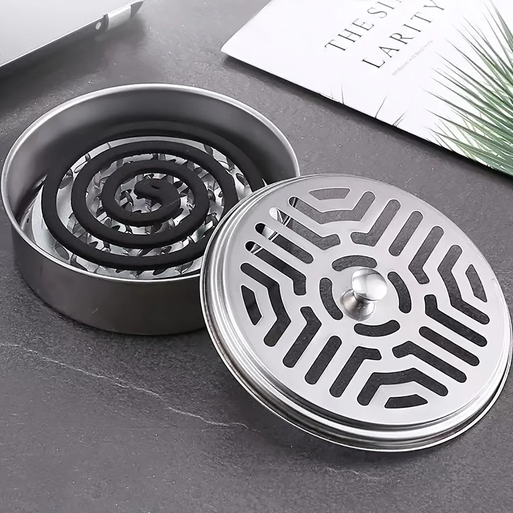 E5 Incense Holder Mosquito Coil Tray Holder For Household With Lid Outdoor Mosquito Coil Aromatherapy Box For Home Bedroom Safe