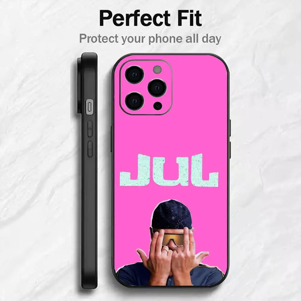 Hot R-Rapper J-JUL Cool Phone Case For iPhone 17,16,15,14,13,12,11 Pro Max,16Plus,XS Soft Black Cover