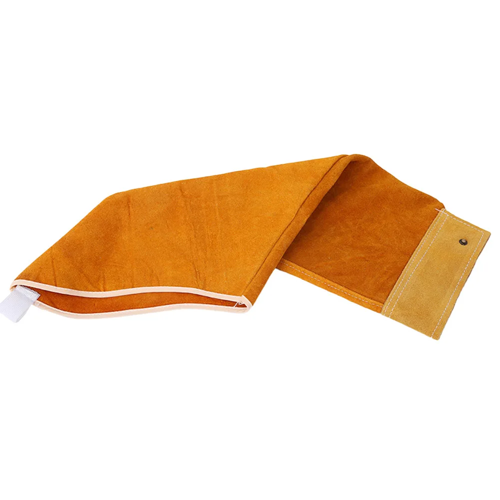 1 Pair Leather Welding Sleeves Heat Flame Resistant Protection Cowhide Sleeves Welding Protector Spark-proof Sleeves