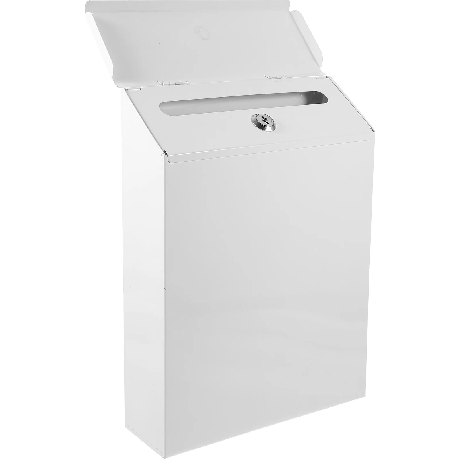 

White Mailbox Wall Mount Outdoor Ballot Hanging Organizer Mounted