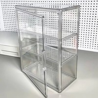 Acrylic Figures Desktop Storage Box Organizer Doll Storage Display Clear Plastic Dustproof Large Capacity Figure Display Cabinet