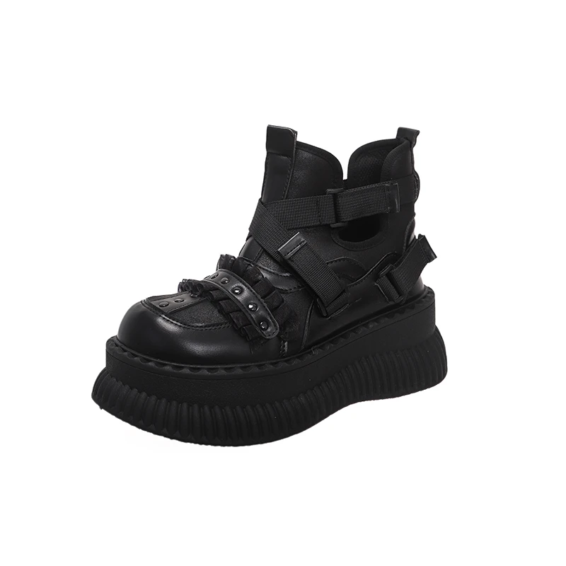 

Женские готические ботинки, трендовые ботинки 2025, стильные черные короткие бочонки в стиле Лолиты с круглым носком, ботинки для девочек, ботильоны для косплея, элегантные вечерние ботинки