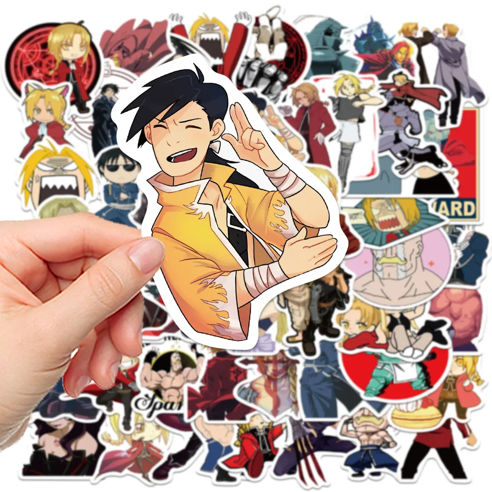 50/30/10PCS Edward Elric Alphonse Elric Roy Mustang Anime popolari Graffiti Adesivi Bagagli Casco Laptop Adesivi impermeabili