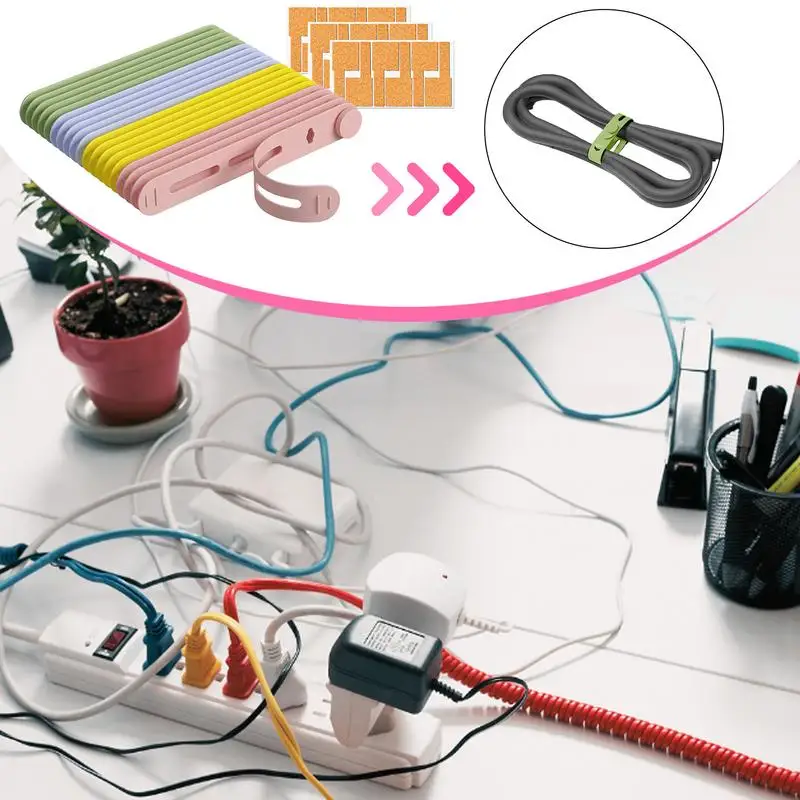 Cord Ties For Electrical Cords Reusable Cable Ties With Charging Cord Labels Tags 20 Cable Ties And 18 Multicolor Cord Labels