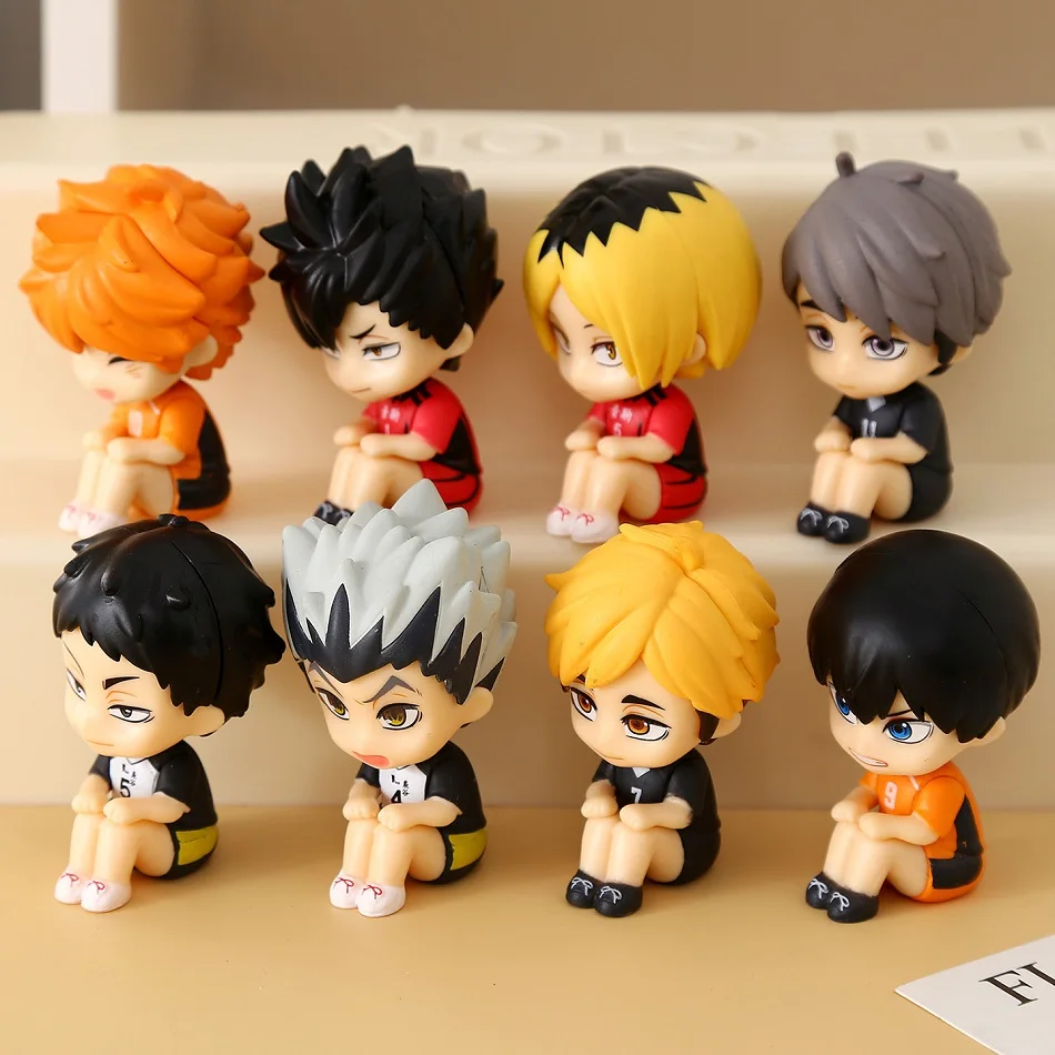 Versione Q Haikyuu!! Hinata Sugawara Koushi Mini Figura Anime Periferia Kawaii Seduta Giocattoli Desktop Auto Ornamenti Regali di Modello