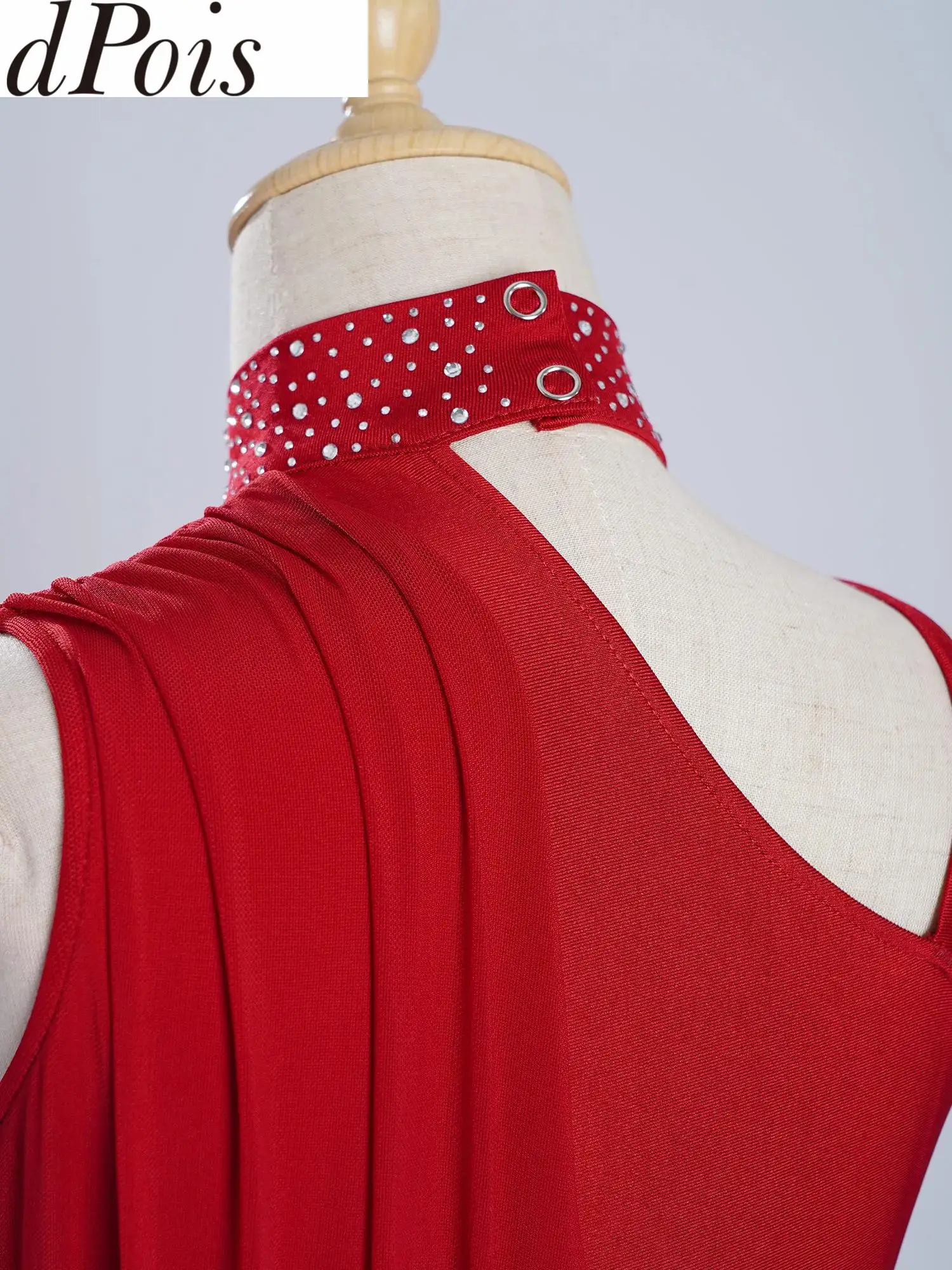 

Платье для лирических танцев для девочек, блестящее гимнастическое трико для фигурного катания, платье без рукавов, асимметричная прозрачная сетчатая современная танцевальная одежда