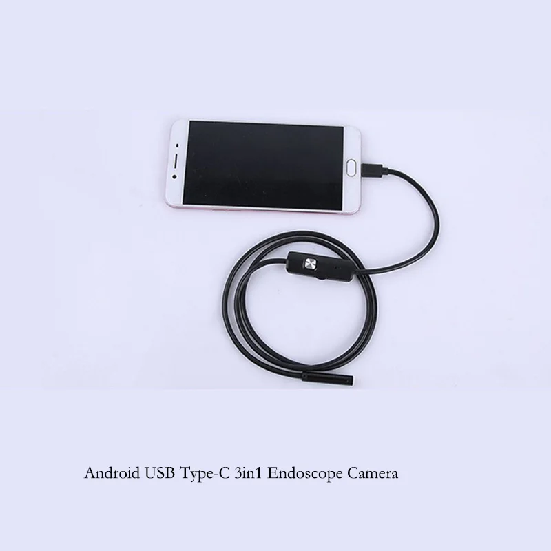 Mini Câmera Endoscópio, Android Tipo-C USB, Câmera de Inspeção, Lente de 8mm, 720P, 3 em 1