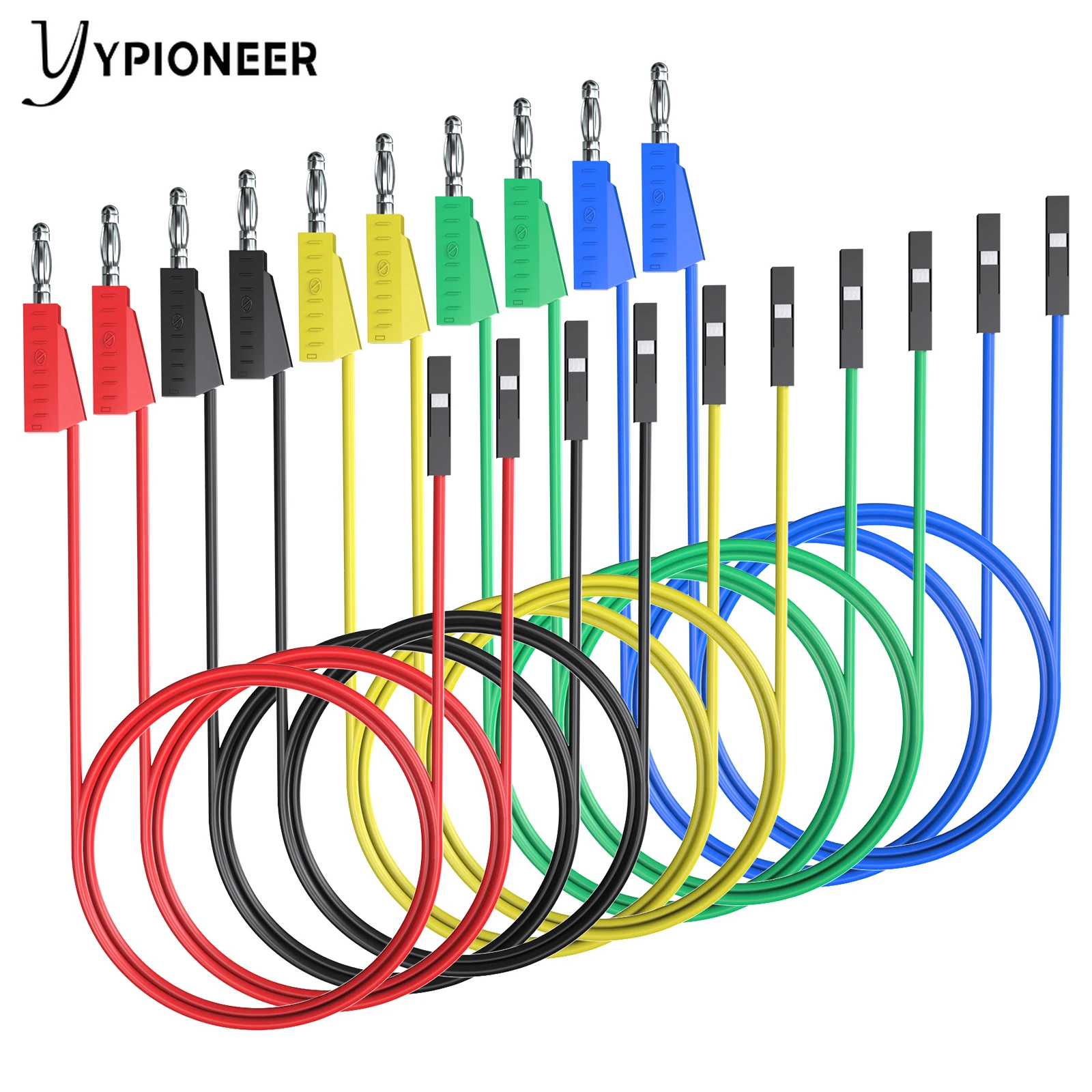 YPioneer P1530/32 spina a Banana impilabile per cavi di prova per ponticelli femmina maschio Post di rilegatura al tagliere cavo flessibile in Silicone morbido