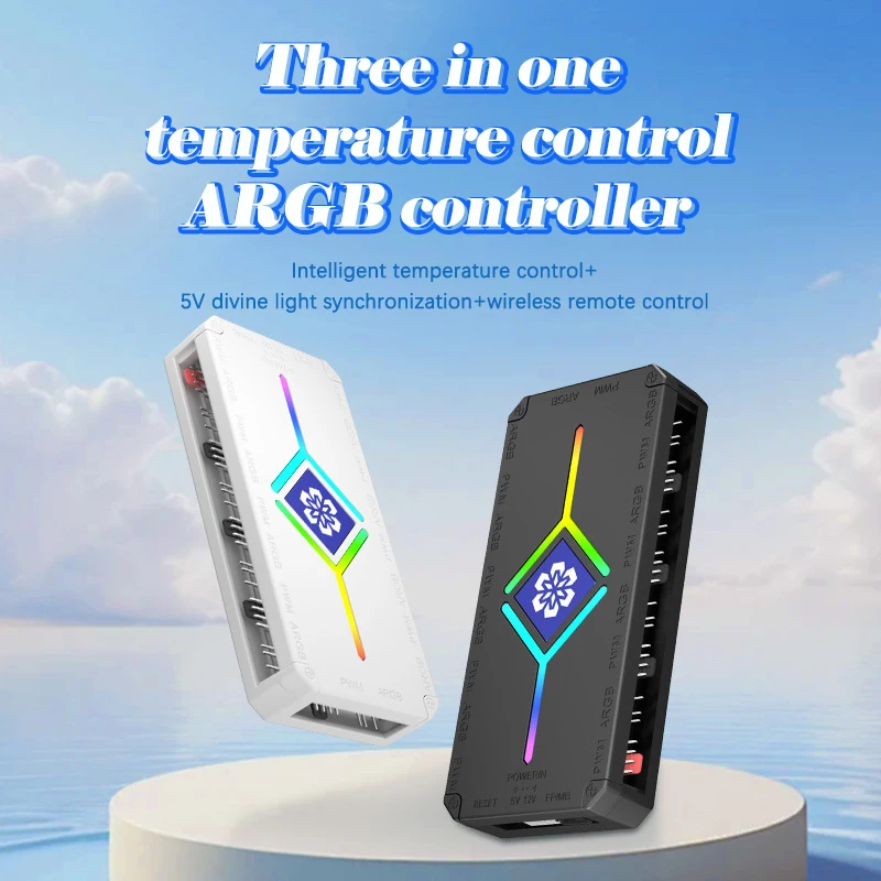 UTHAI H9S Temperature Controlled ARGB Controller Computer Case 5V3 Pin PWM Temperature Controlled 4-Pin Expansion Fan Hub