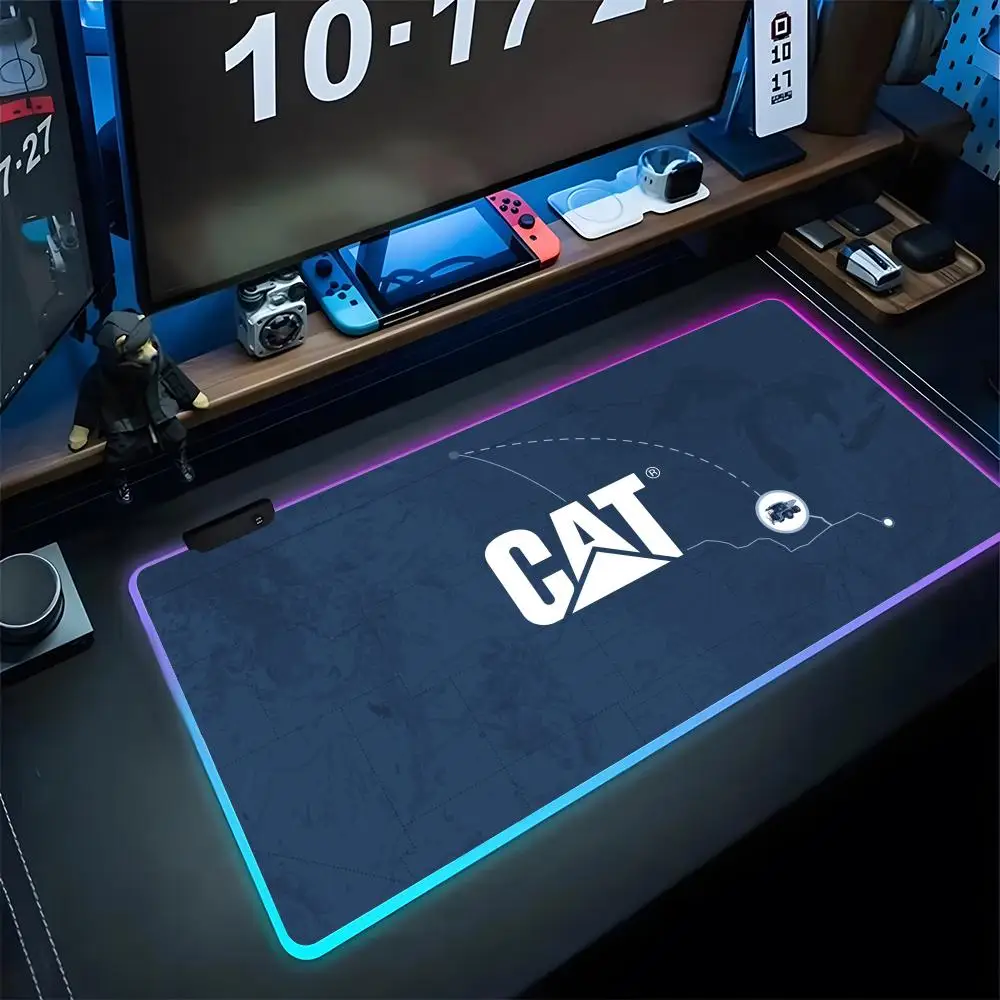 

Caterpillar Logo Mouse Pad Couple Gaming LED Mouse Mat 600x300 Mousemats Table Pads PC Desk Mat RGB Keyboard Mat XXL