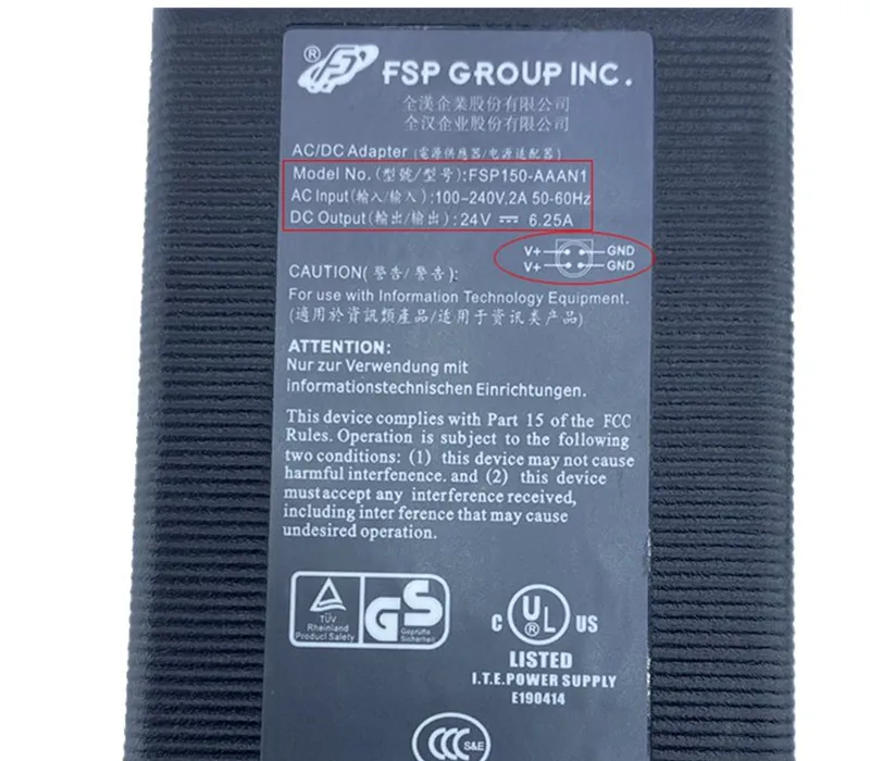 Genuine FSP FSP150-ABA FSP150-AAB 150W AC Power Adapter Charger For PIONEER MAW-EM55 POS SYSTEM Power Supply 24V 6.25A 4PIN