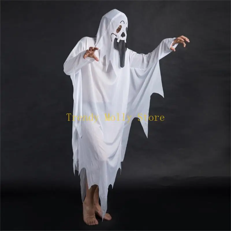 N5KB UNISEX BLANC ADULLE CAPE CAPE FULLE LONGUE