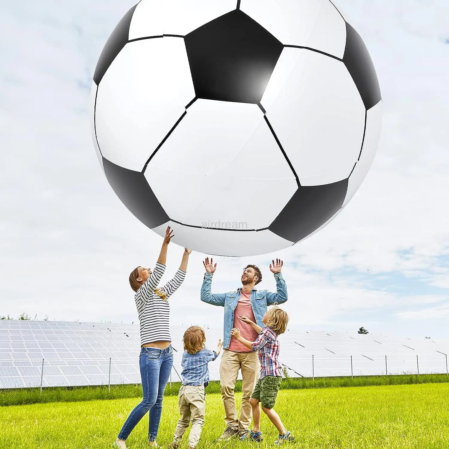 Pelota de fútbol clásica inflable gigante para actividades al aire libre, pelota deportiva grande para playa y piscina