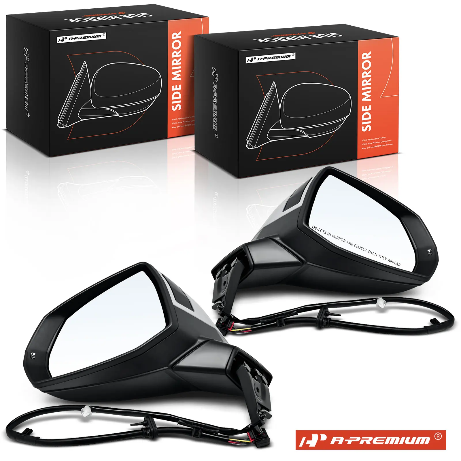 A-Premium Pair Power Door Mirror for Audi Q5 SQ5 2018-2023 Manual Folding Blind Spot Detection Turn Signal Light Heated
