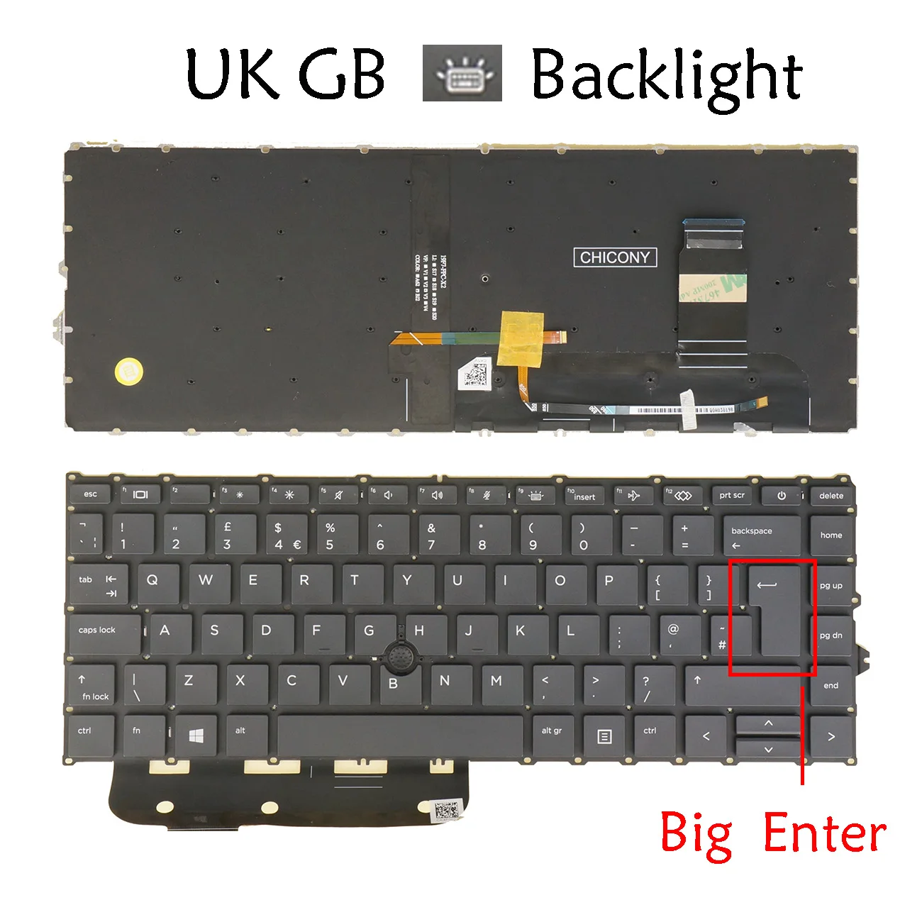 Teclado retroiluminado para HP Elitebook 840 G7, 845 G7, 840 G8, 845 G8, ZBook Firefly 14 G7, ZBook Firefly 14 pulgadas G8, Reino Unido GB