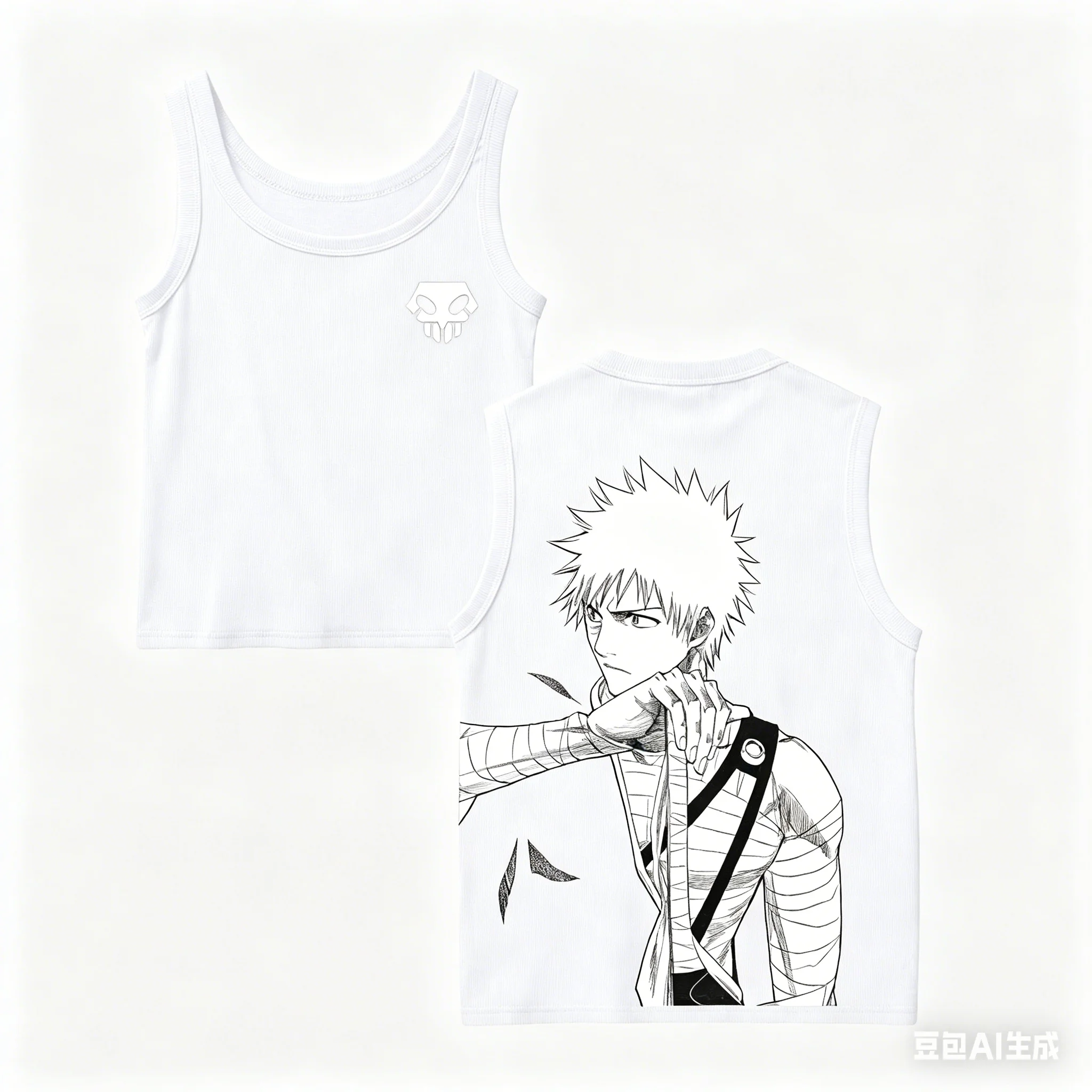 Bleach Ribbed Tank personality Clothes New Model Anime T-shirt Yearround clothing Plus Size Y2k Short Classic Oversized Unisex