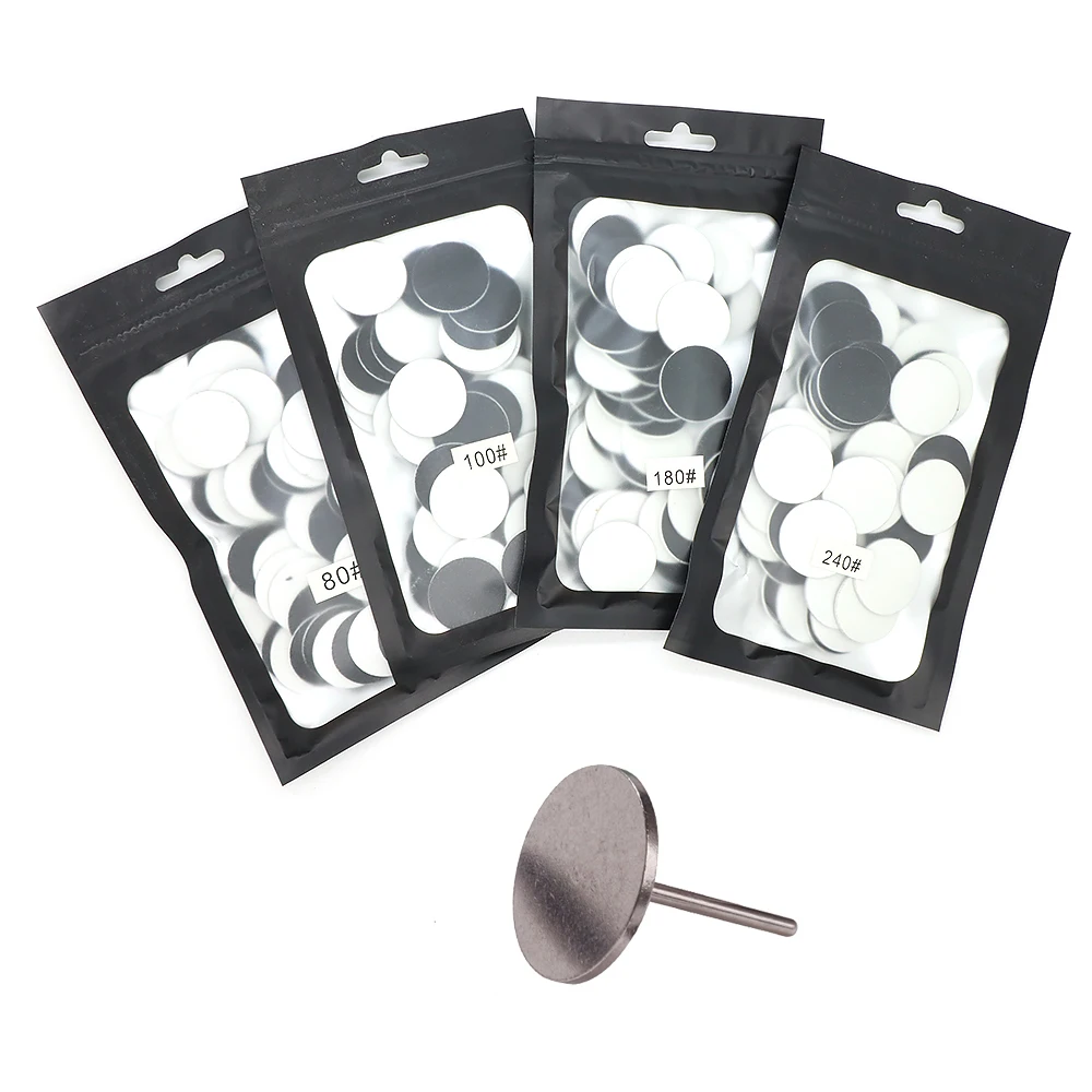 50Pcs Nail Sanding Discs 80/100/180/240 Grit Replacement Sandpaper Disk For Nail Art Electric Drill Bits File Nails Accessories