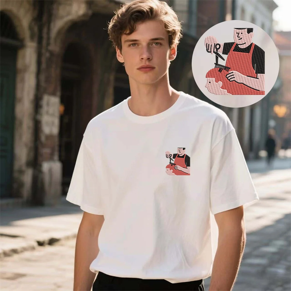

Chic Men Women T-Shirt Y2K Style Embroidery Luxury Cotton Top Tees Cozy Embroideried Hairdresser Art Outings Nice T-Shirts