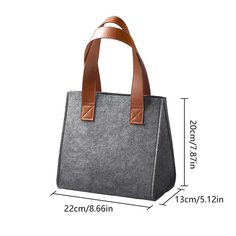 Felt Tote Bag Handbag Large Capacity Shopping Bag Foldable Women Basket Environmental Sundries Felt Storage Bag with Handle