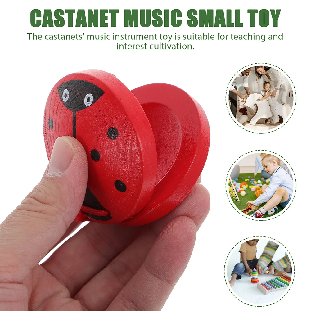 4 Pcs Cartoon Animal Castanets Educational Playthings Wood Instruments Children’s Toys Children's Percussion Kid Musical Kids