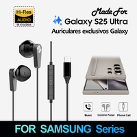 USB C Headphone For Samsung HiFi Dolby Audio In-ear Noise Cancelling Music Type C 3.5mm Wired Earbuds For Galaxy S25 S24 Ultra