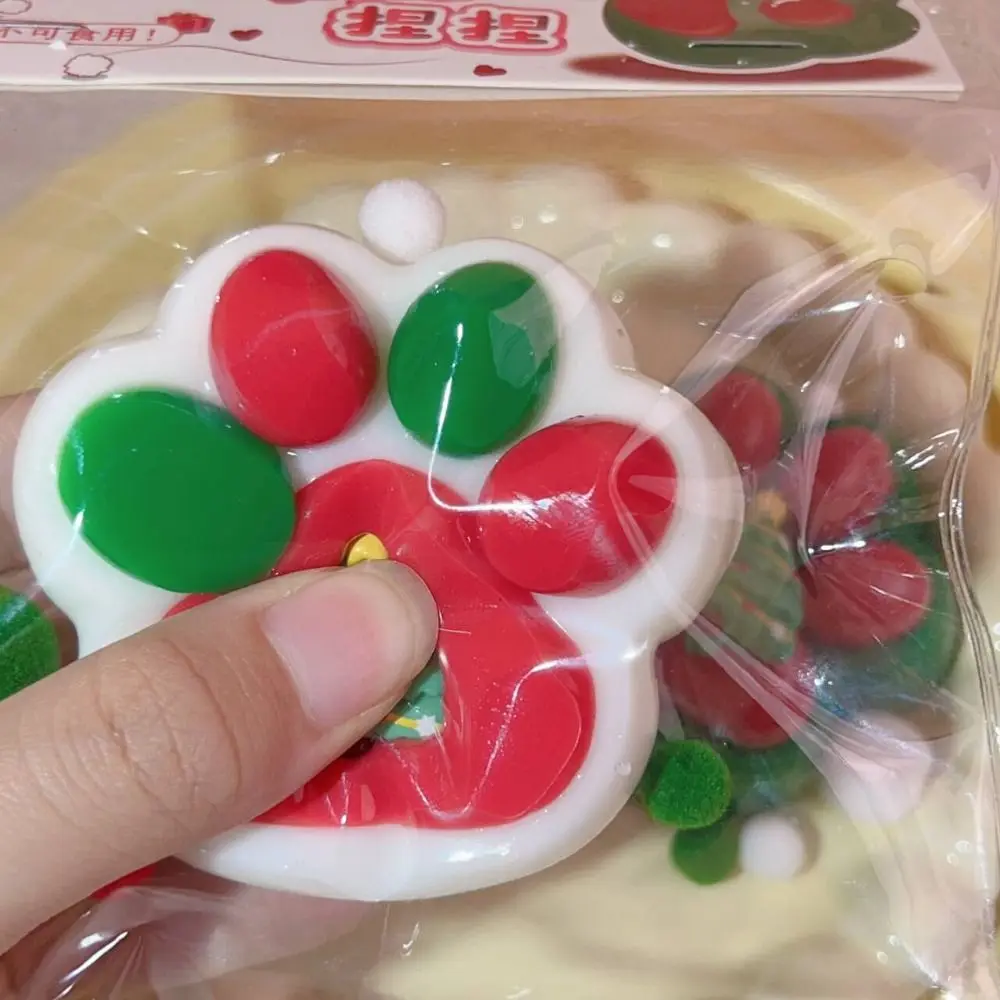 새로운 느린 리바운드 고양이 발 짜기 장난감 크리스마스 트리 소프트 꼬집고 감압 장난감 TPR 재미 있은 스트레스 릴리프 장난감