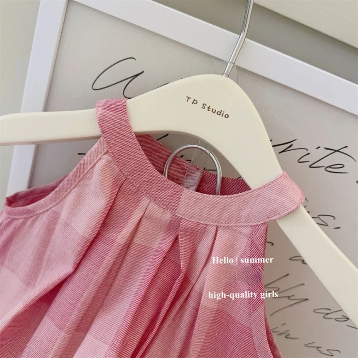 Vestido de algodón para niña, vestido de princesa rosa, falda antideslizante para bebé, falda Linda para niña pequeña, ropa de estilo coreano dulce, 2024