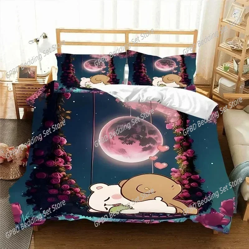 Kawaii Bubu Dudu Anime 3D NEW Duvet Cover Pillowcase Bedding Set Adult Boy Girl Bedroom Decoration Children Single Double Large