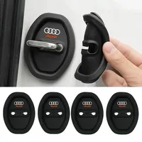 2/4pcs Silicone Car Door Lock Buckle Protective Cover Buffering Shock Absorber Pad For Audi Sline TT A1 A7 A8 8P B6 B8 Q3 Q5 Q7