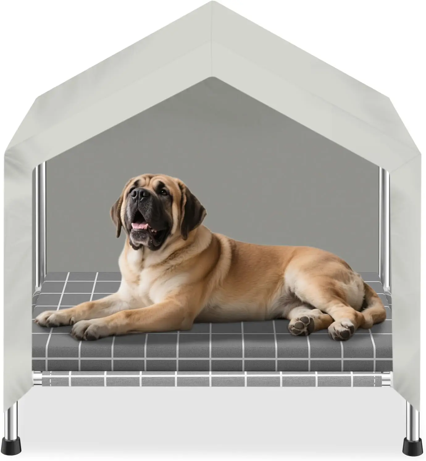 

Elevated Dog House with Soft Cushion - Comfortable Pet Shelter for Indoor/Outdoor Use, Ideal for Medium Pets