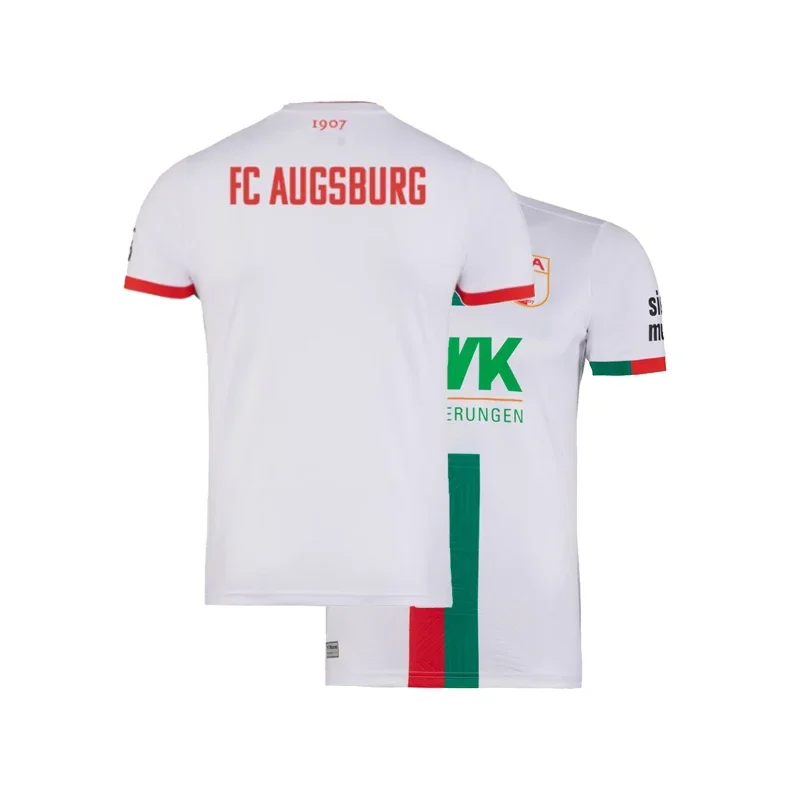 

Футбольная тренировочная футболка для мужчин, домашняя футболка Augsburg, дышащая, быстросохнущая, спортивная, повседневная, семейная, детская футболка