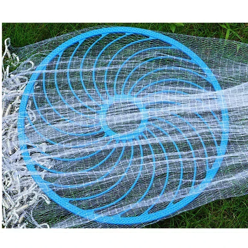 Lawaia Casting Fish Net Nylon Fishing Line Hand Cast Net Mesh Tackle for Fishing Network Galvanized Steel Pendant Fishing Trap