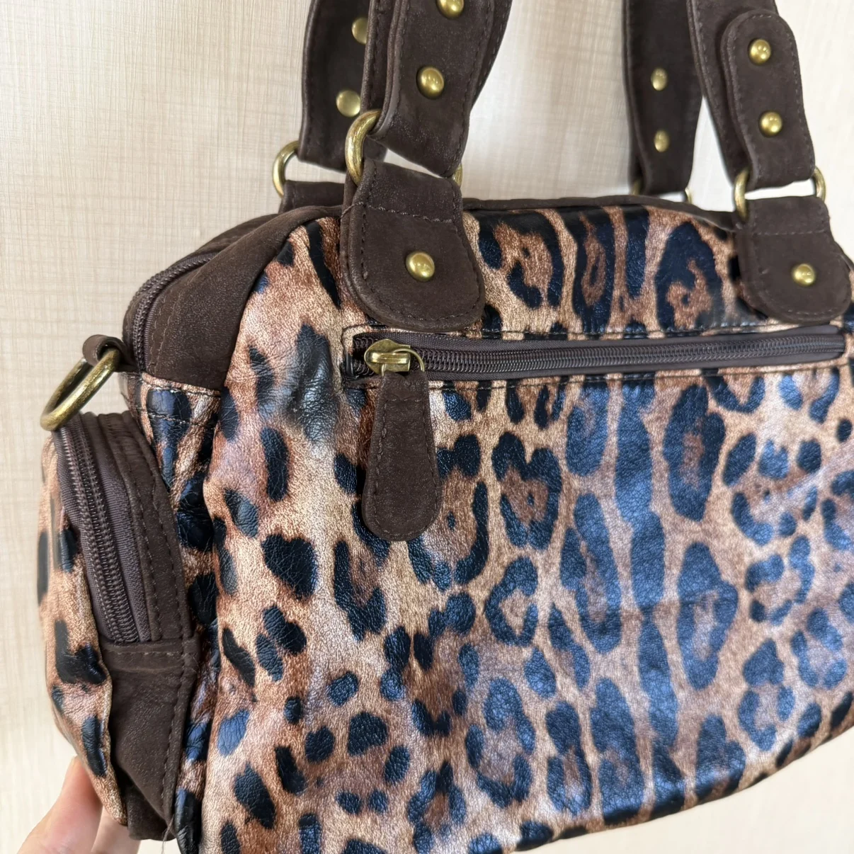 Original Designer Brand Retro Leopard Print Multi-pocket Crossbody Bag Personalized Motorcycle Underarm Hot Girl Bags for Women