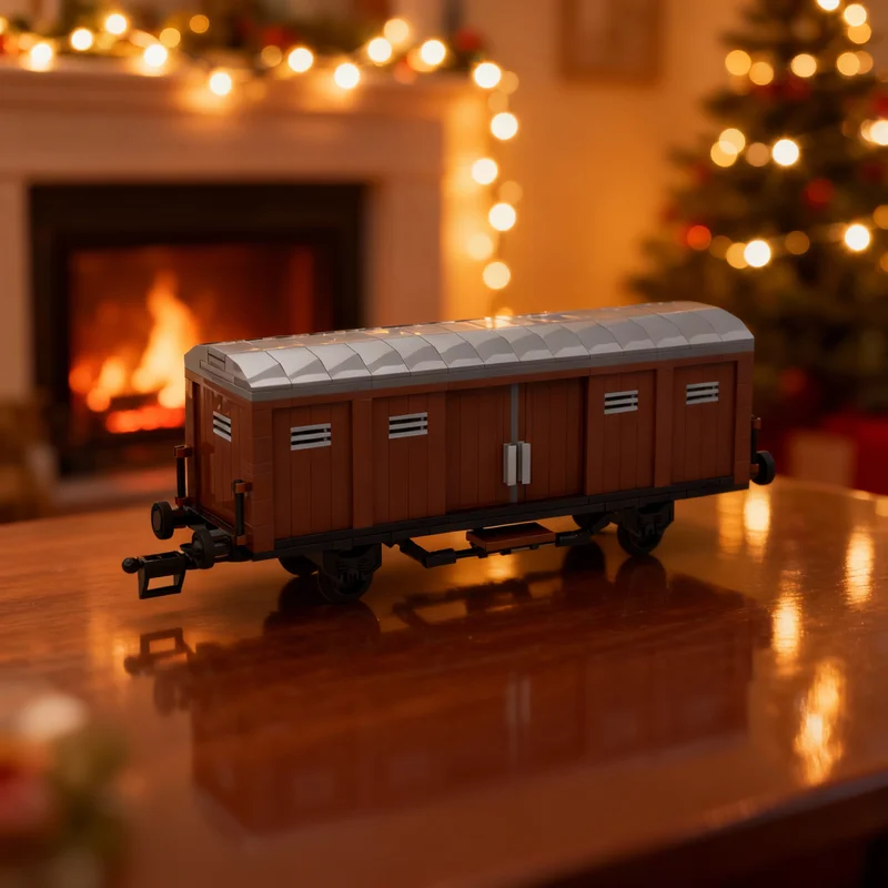 

413 деталей, конструктор MOC, модель немецкого грузового вагона, архитектурные блоки, DIY, креативный подарок на Рождество, развивающая игрушка, строительные кирпичики для детей