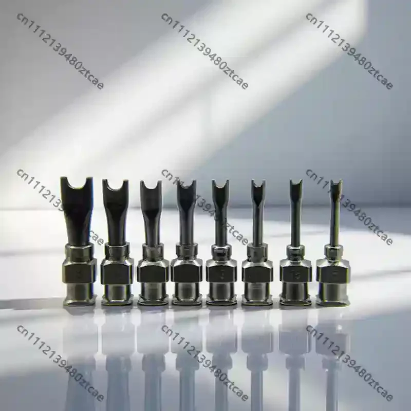 Stainless Steel Dispensing Needle, Flat U-groove Custom Extended Glue Tip
