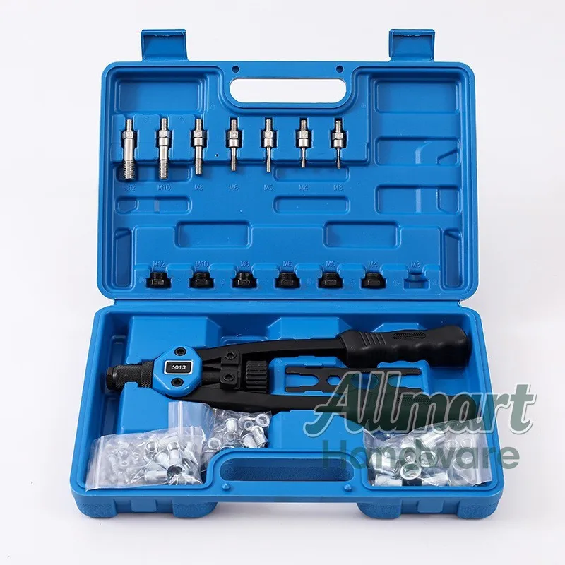 110PCS Manual Rivet Nut Tool Kit, M3-M8 Threaded Riveter, Hand Rivet Machine Riveting Tool for Metal Working