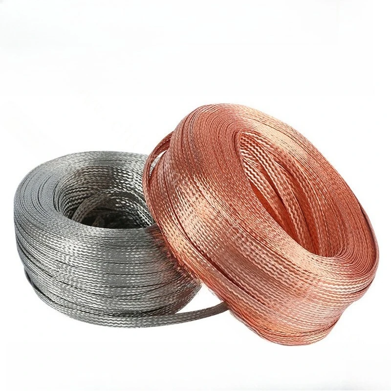 70 Square Tinned Copper Braided Wire Tinned Copper Grounding Wire Copper Conductive Tape Flexible Connection Flat Braided Wire