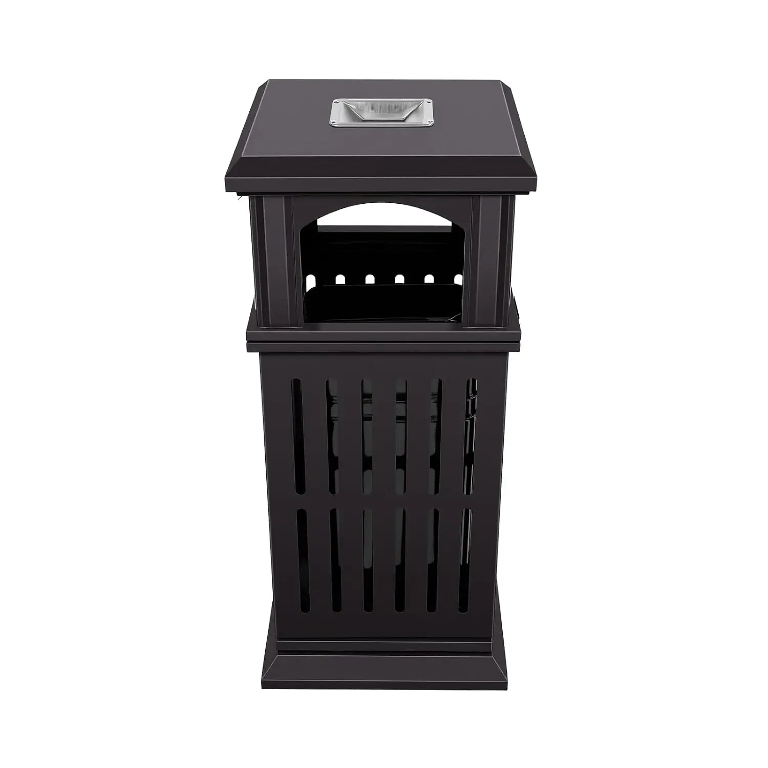Commercial Outdoor Trash Can, 35.43 in, Ashtray, Locking Lid