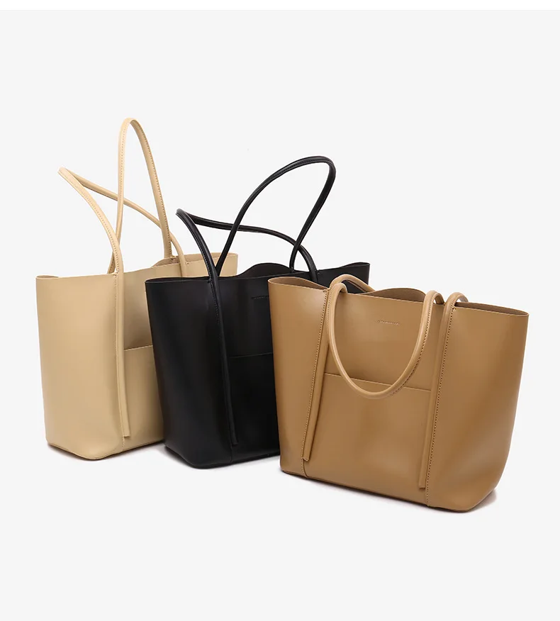 Genuine Leather Women Large Shopping Totes Casual Handbag